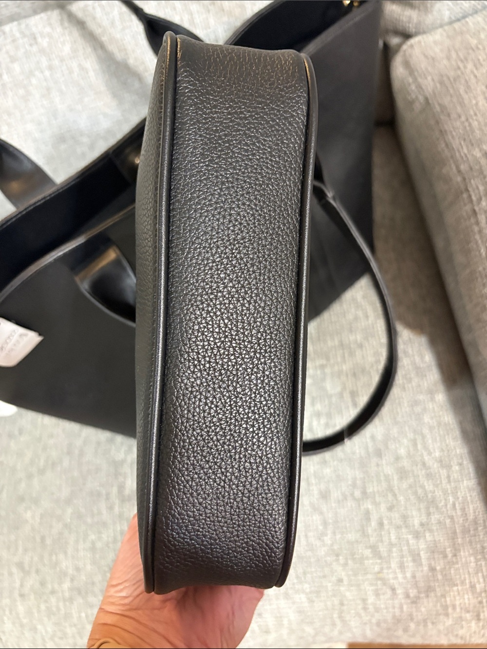 Nine West Black Pebbled Tote with Gold Accent - Picture 4 of 14